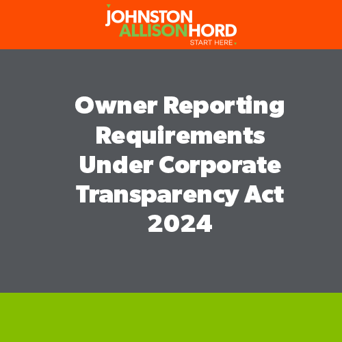 Owner Reporting Requirements Under Corporate Transparency Act